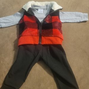Boys 3-6 month onesie, vest and sweatpant set